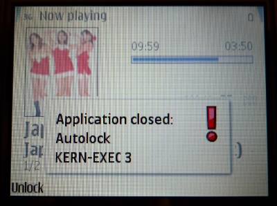 Application closed: Autolock KERN-EXEC 3